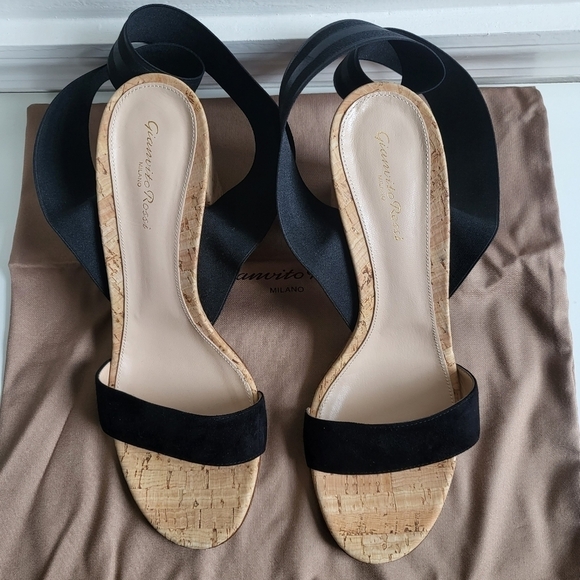 Gianvito Rossi Hailee 85 Elastic/Suede Sandals New In Box Size 11 US/41 IT - Picture 7 of 16